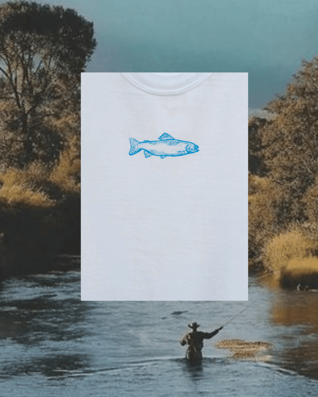 "Swims with the Fishes" Raw Hem Crop in Chambray - Intrigue Ink Visit Bozeman, Unique Shopping Boutique in Montana, Work from Home Clothes for Women