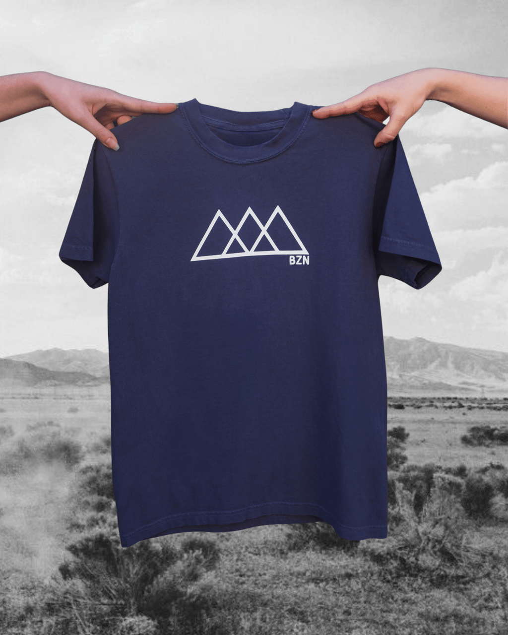 "BZN" Tee in Blue - Intrigue Ink Visit Bozeman, Unique Shopping Boutique in Montana, Work from Home Clothes for Women