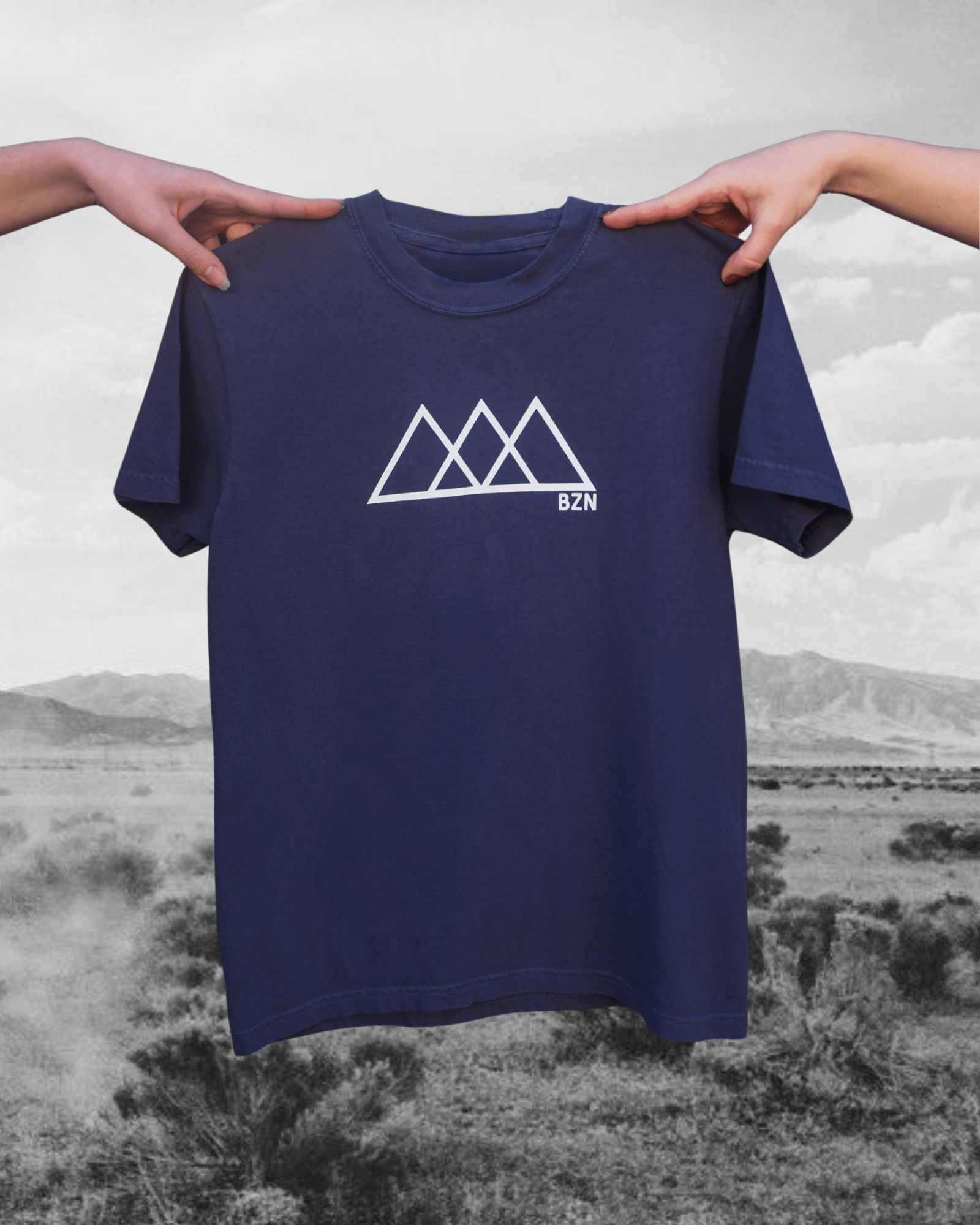 "BZN" Tee in Blue - Intrigue Ink Visit Bozeman, Unique Shopping Boutique in Montana, Work from Home Clothes for Women