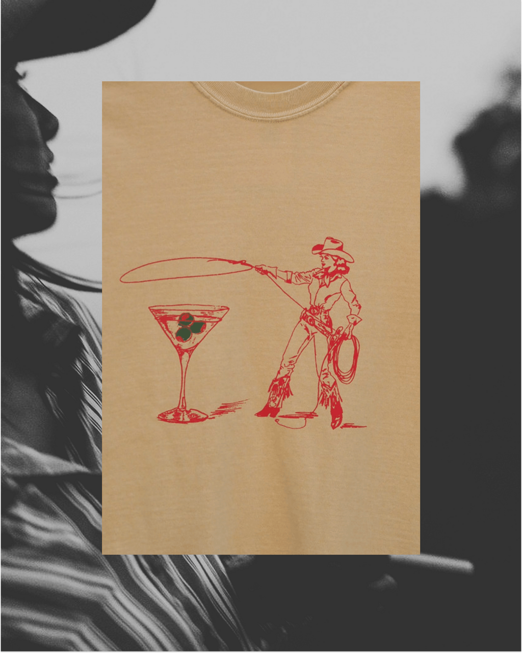 "Montana Martini" Tee in Mustard - Intrigue Ink Visit Bozeman, Unique Shopping Boutique in Montana, Work from Home Clothes for Women