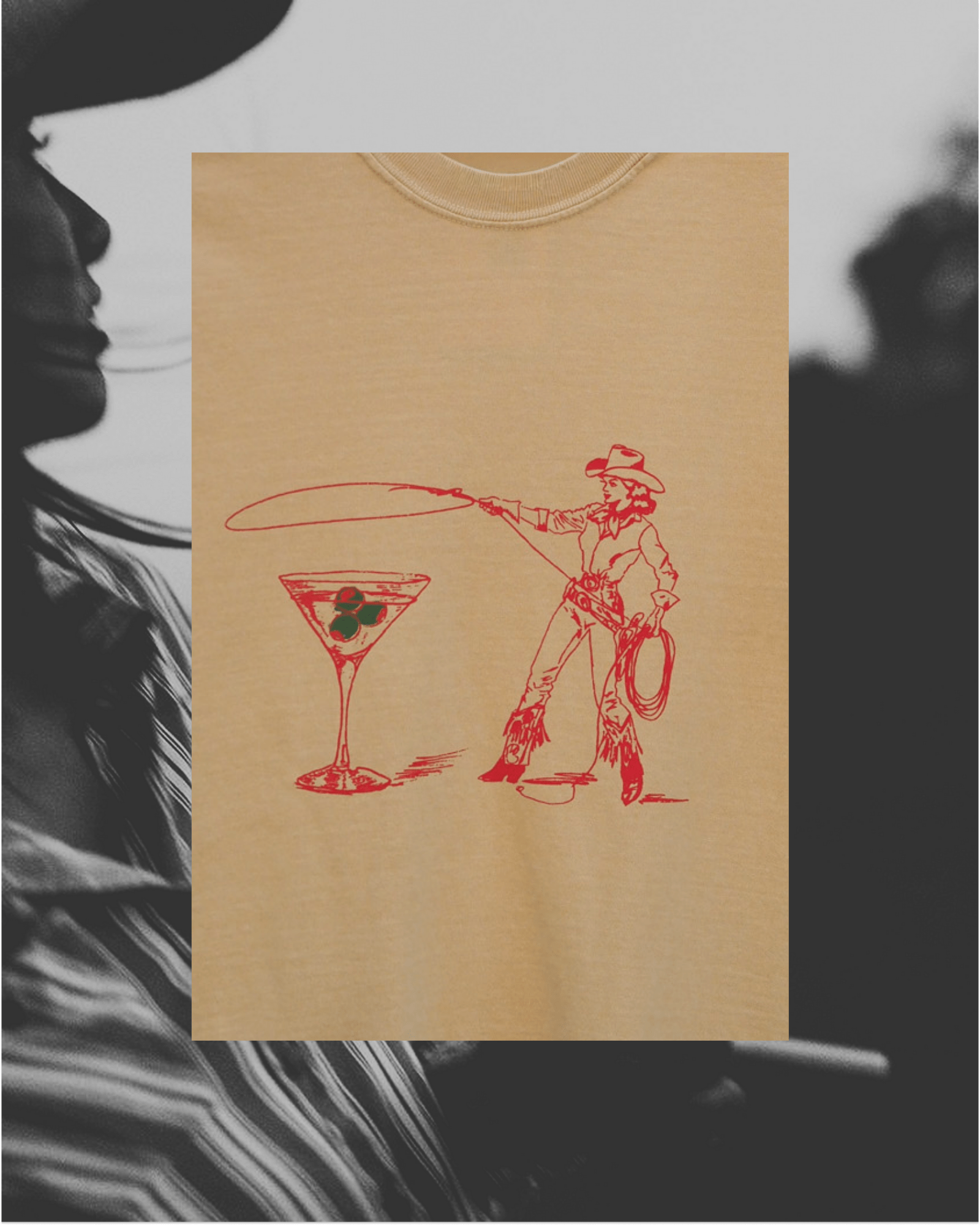 "Montana Martini" Tee in Mustard - Intrigue Ink Visit Bozeman, Unique Shopping Boutique in Montana, Work from Home Clothes for Women