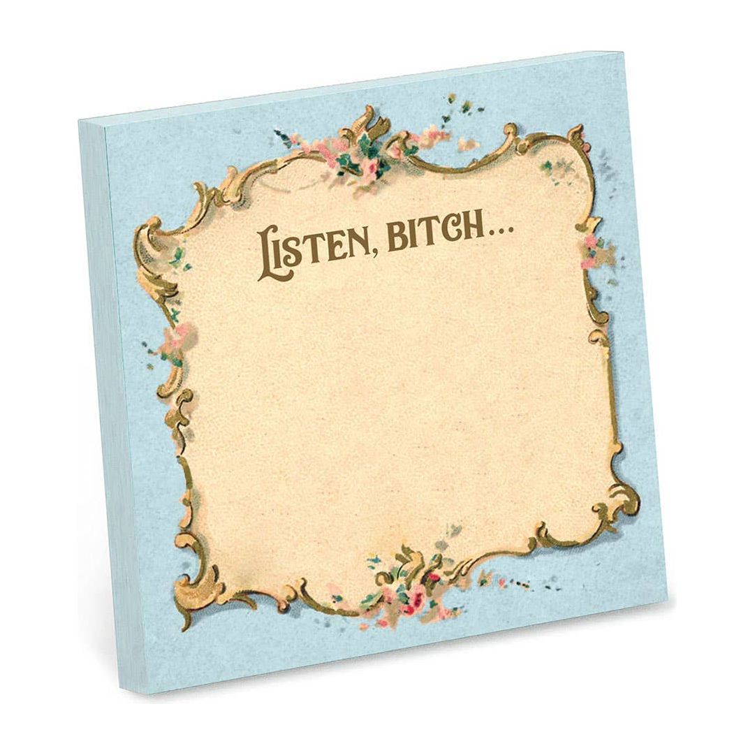Listen Bitch Sticky Note Pad - Intrigue Ink Visit Bozeman, Unique Shopping Boutique in Montana, Work from Home Clothes for Women