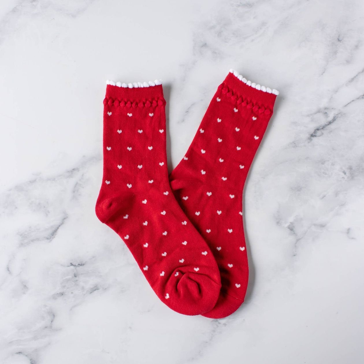Red Heart Socks - Intrigue Ink Visit Bozeman, Unique Shopping Boutique in Montana, Work from Home Clothes for Women