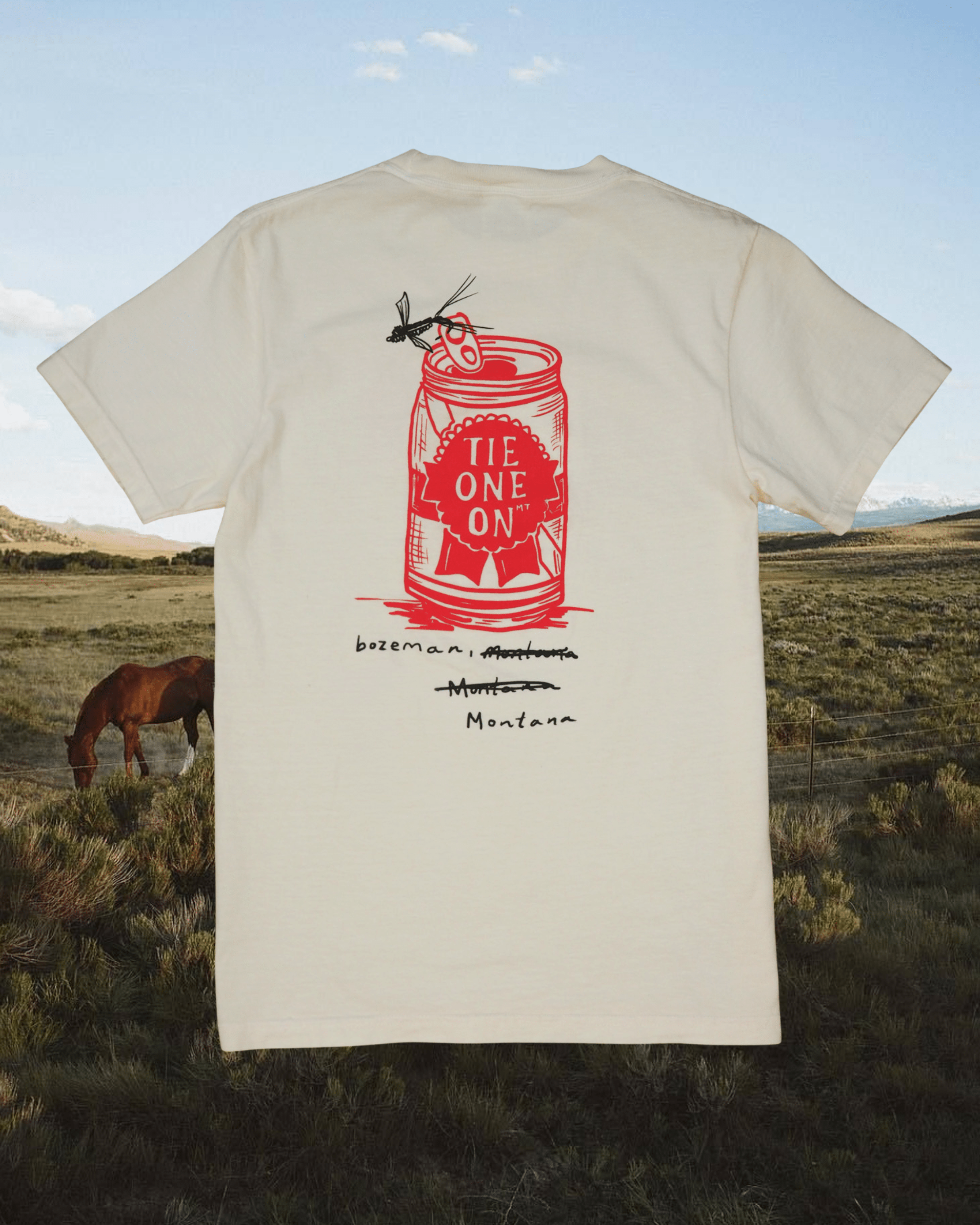 "Tie One On" Tee - Intrigue Ink Visit Bozeman, Unique Shopping Boutique in Montana, Work from Home Clothes for Women