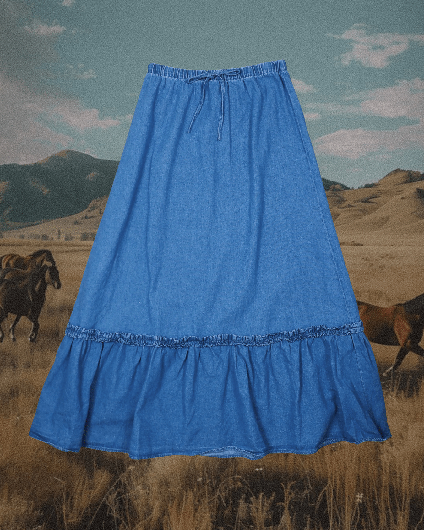Tiered Denim Maxi Skirt - Intrigue Ink Visit Bozeman, Unique Shopping Boutique in Montana, Work from Home Clothes for Women