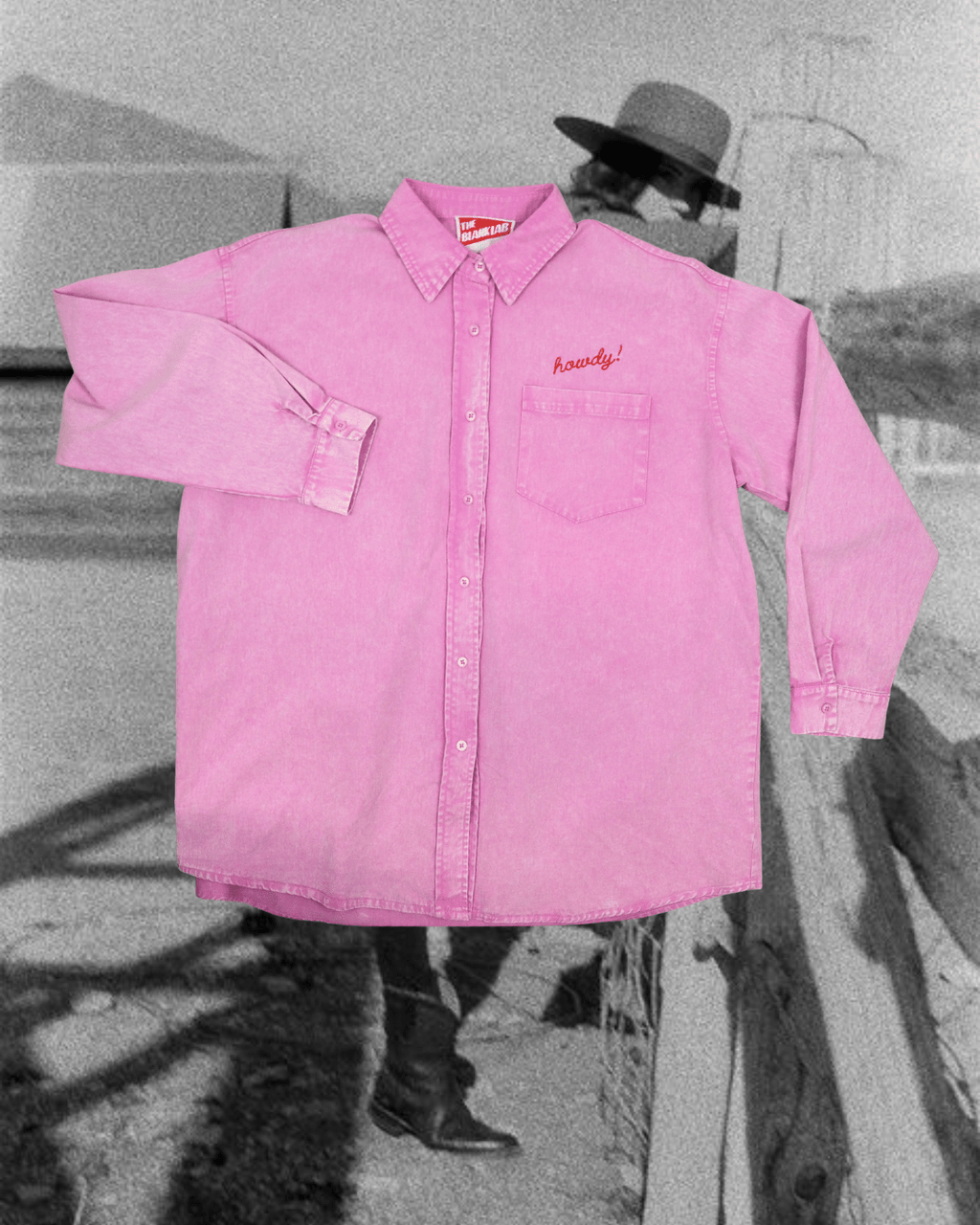 "Howdy!" Button Up in Pink - Intrigue Ink Visit Bozeman, Unique Shopping Boutique in Montana, Work from Home Clothes for Women