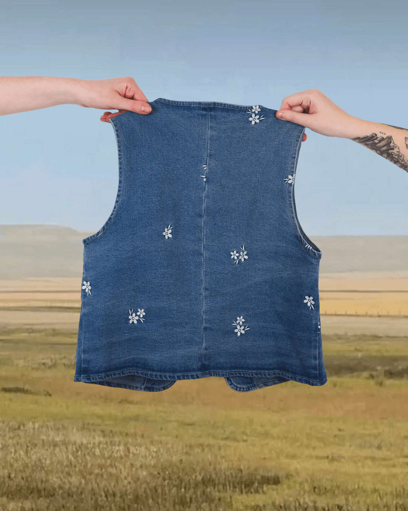 Embroidered Flower Denim Vest - Intrigue Ink Visit Bozeman, Unique Shopping Boutique in Montana, Work from Home Clothes for Women