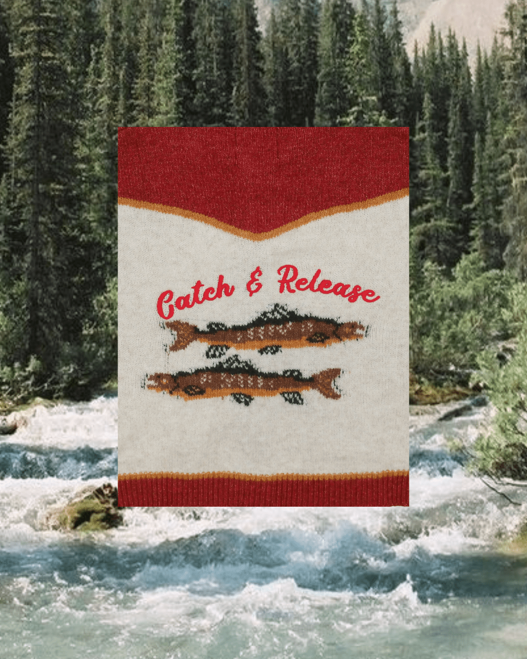 Catch & Release Zip Up - Oatmeal/Red - Intrigue Ink Visit Bozeman, Unique Shopping Boutique in Montana, Work from Home Clothes for Women