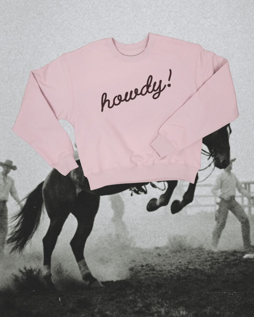 "Howdy!" Pullover in Pink - Intrigue Ink Visit Bozeman, Unique Shopping Boutique in Montana, Work from Home Clothes for Women