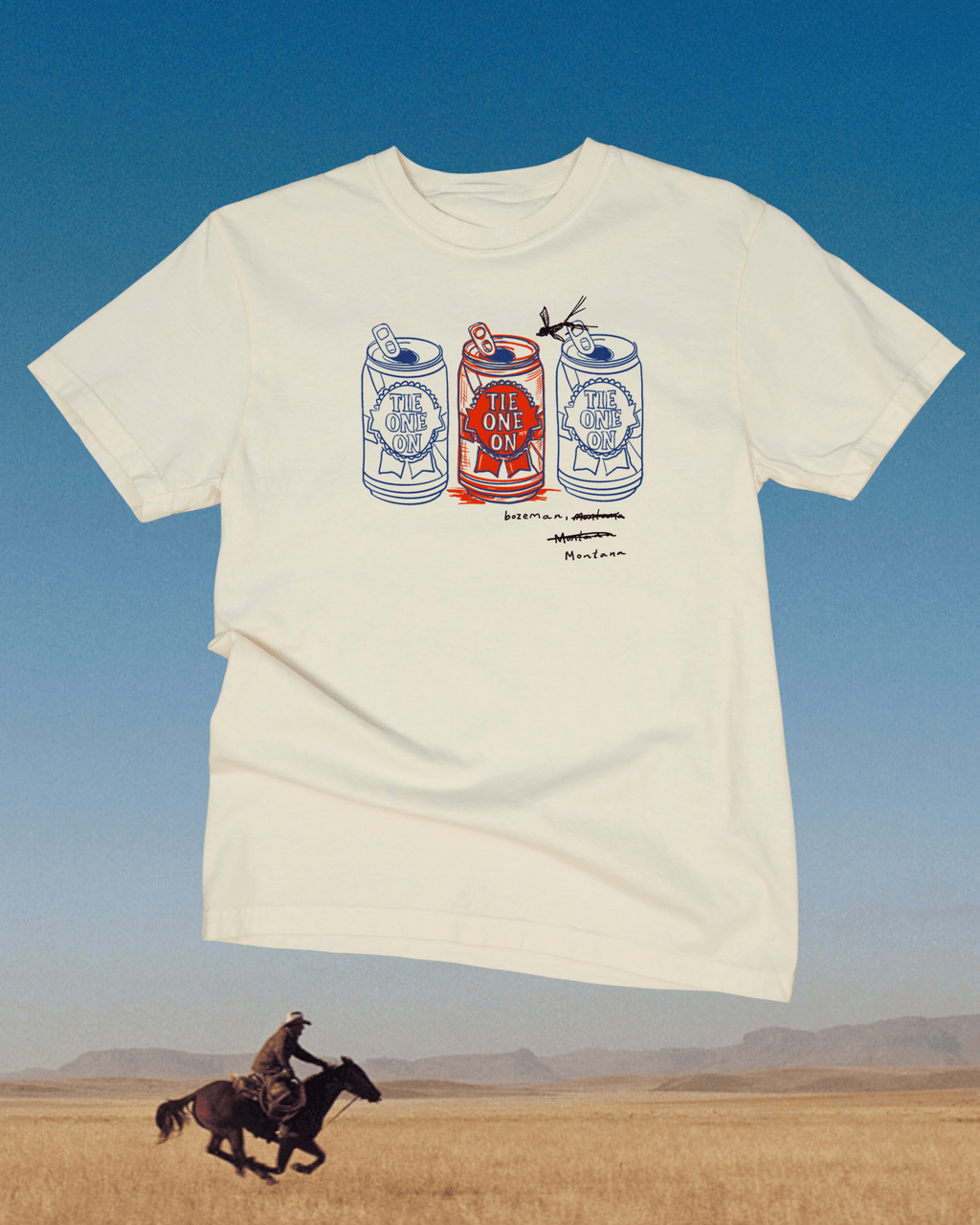 "Tie One On" Tee Multi Color - Intrigue Ink Visit Bozeman, Unique Shopping Boutique in Montana, Work from Home Clothes for Women