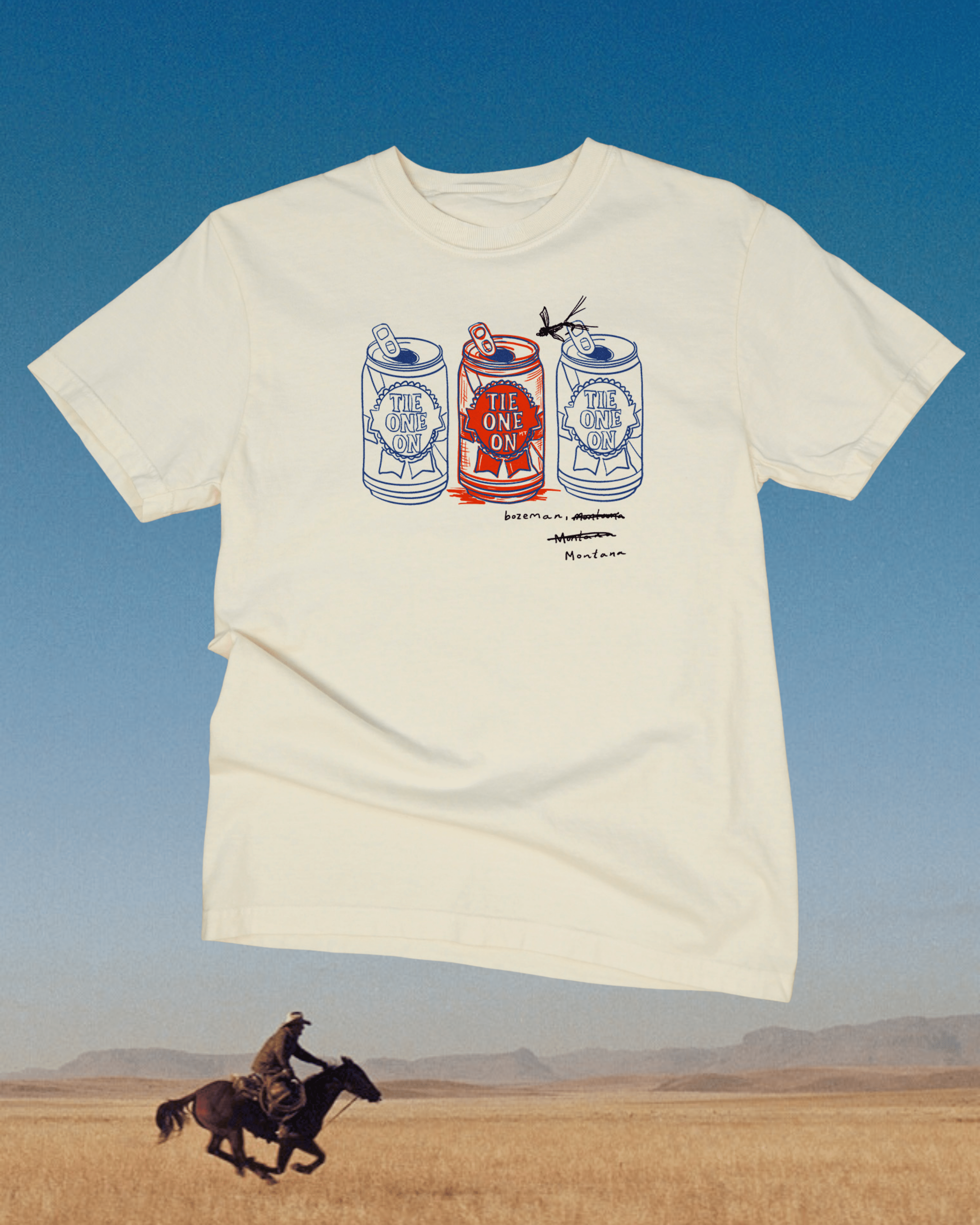 "Tie One On" Tee Multi Color - Intrigue Ink Visit Bozeman, Unique Shopping Boutique in Montana, Work from Home Clothes for Women