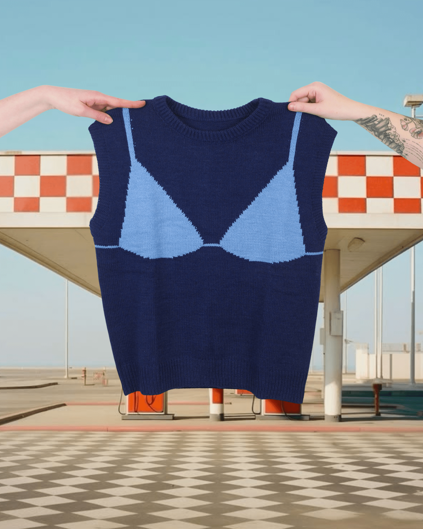 Bikini Bra Knit Sweater Vest - Intrigue Ink Visit Bozeman, Unique Shopping Boutique in Montana, Work from Home Clothes for Women