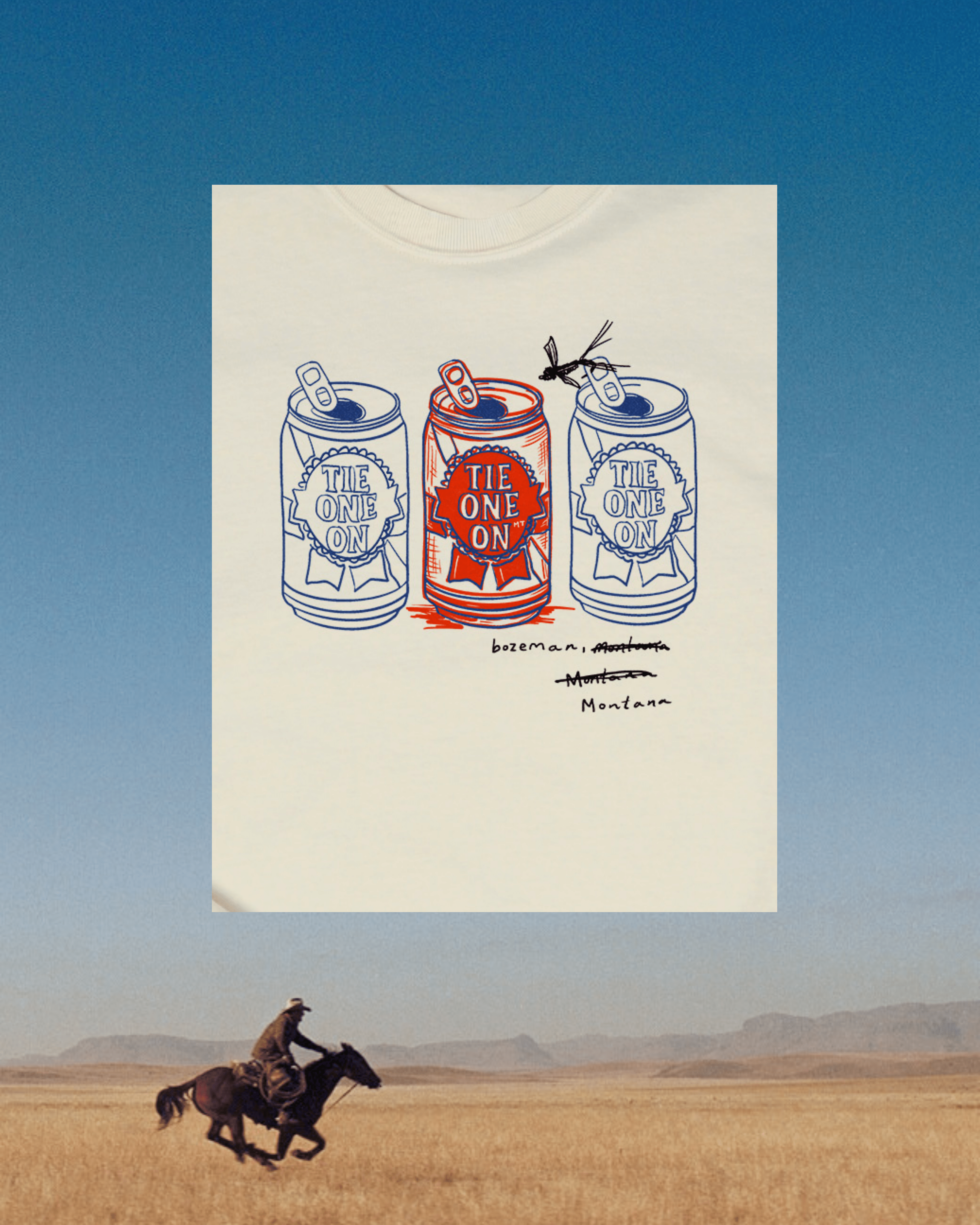 "Tie One On" Tee Multi Color - Intrigue Ink Visit Bozeman, Unique Shopping Boutique in Montana, Work from Home Clothes for Women