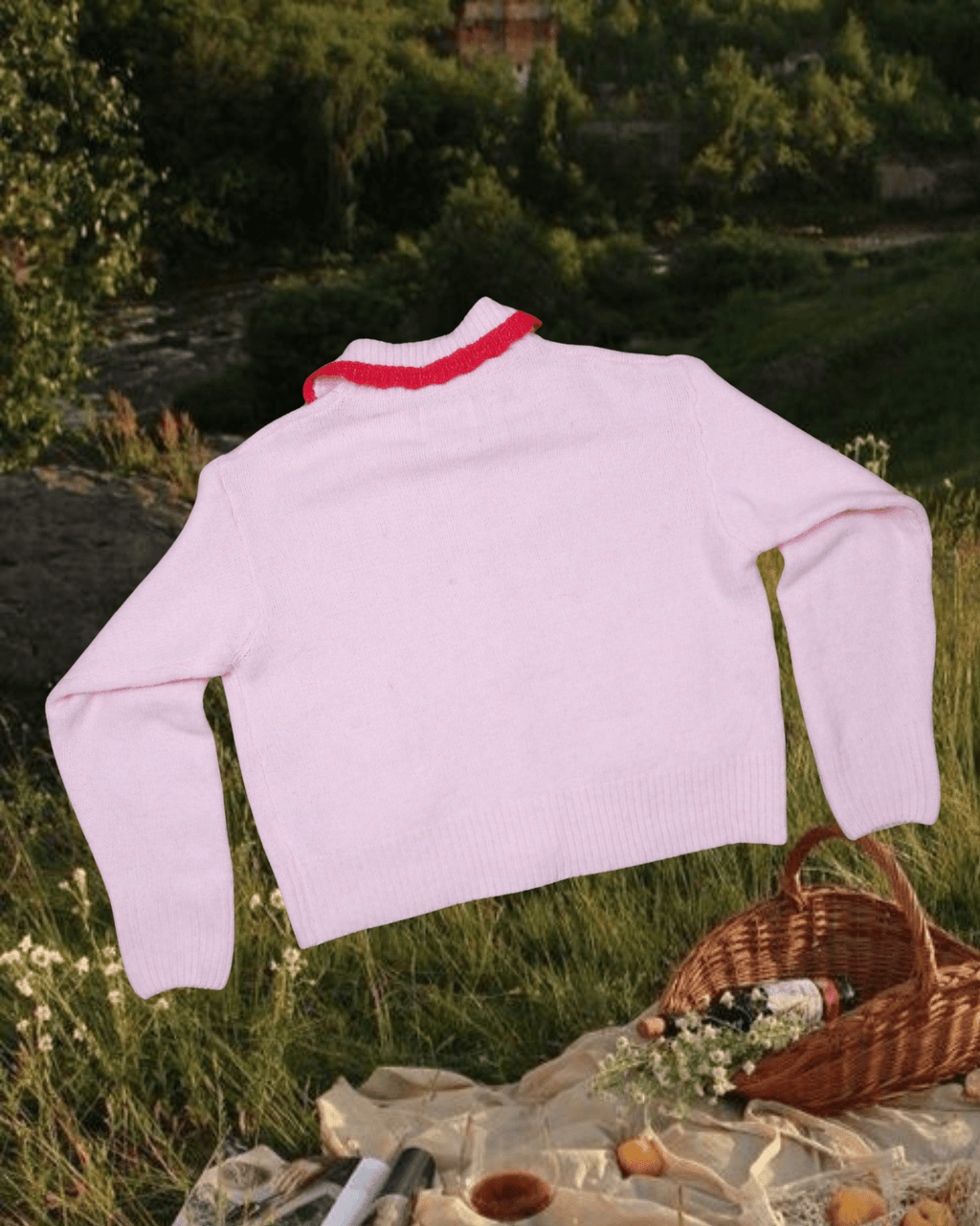 Pink Strawberry Sweater - Intrigue Ink Visit Bozeman, Unique Shopping Boutique in Montana, Work from Home Clothes for Women