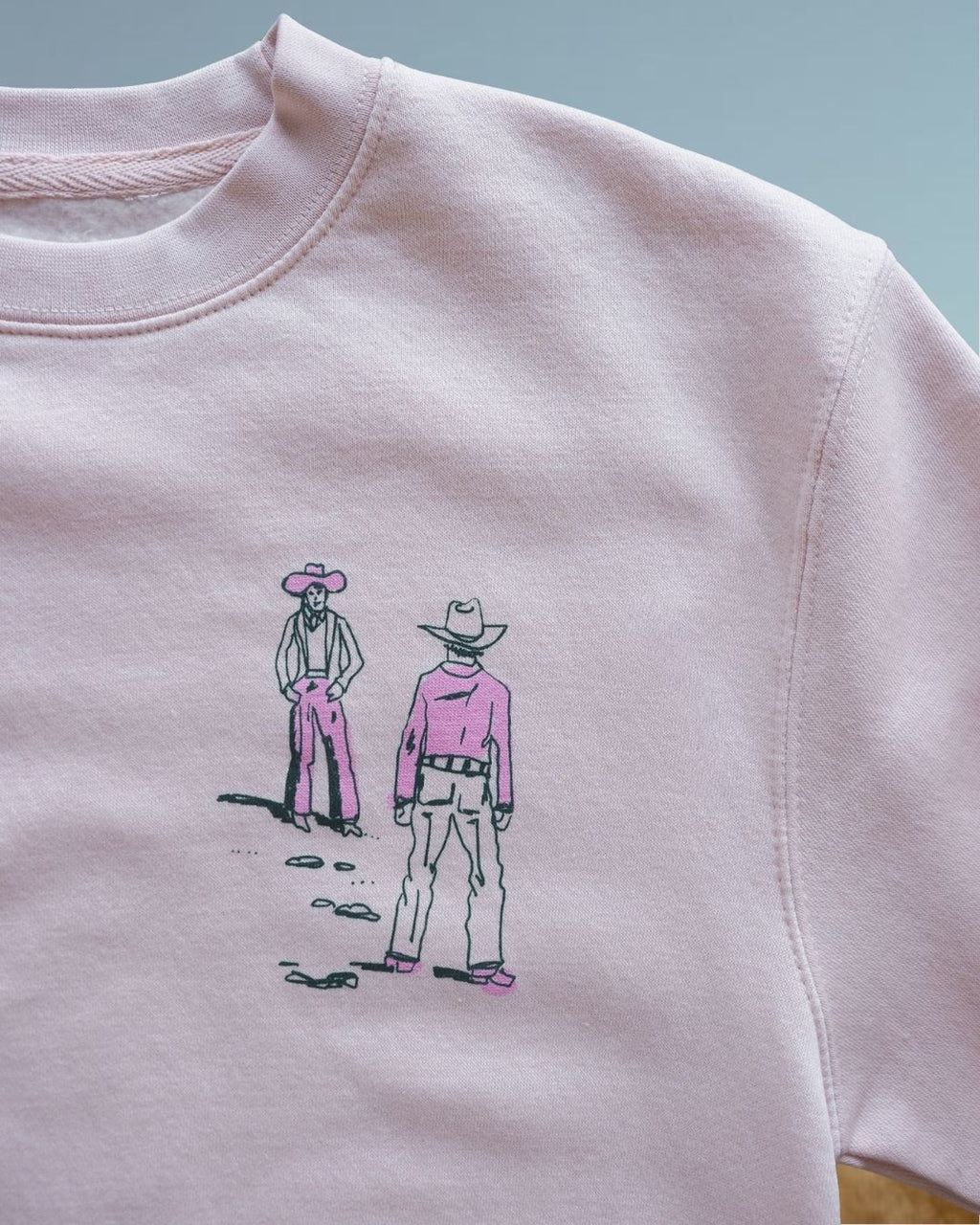 "Montana Standoff" Pink Sweatshirt - Intrigue Ink Visit Bozeman, Unique Shopping Boutique in Montana, Work from Home Clothes for Women
