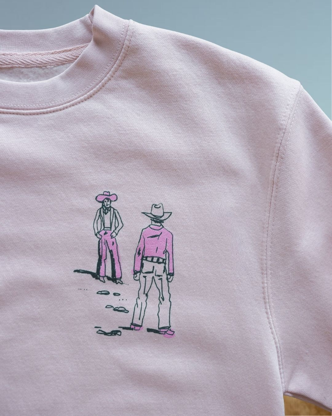 "Montana Standoff" Pink Sweatshirt - Intrigue Ink Visit Bozeman, Unique Shopping Boutique in Montana, Work from Home Clothes for Women