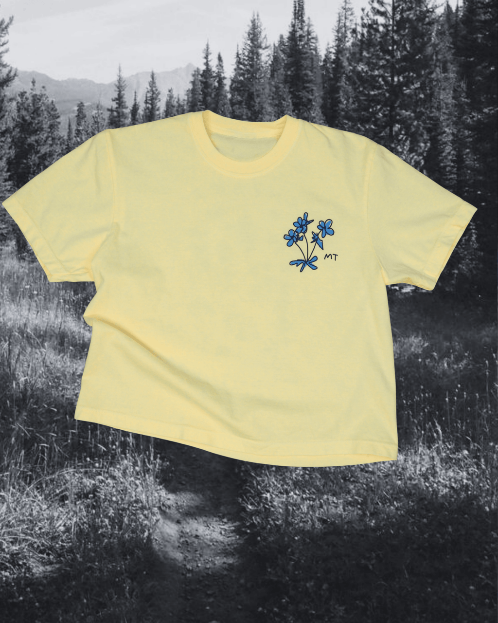 "Montana Meadow" Crop Tee - Intrigue Ink Visit Bozeman, Unique Shopping Boutique in Montana, Work from Home Clothes for Women