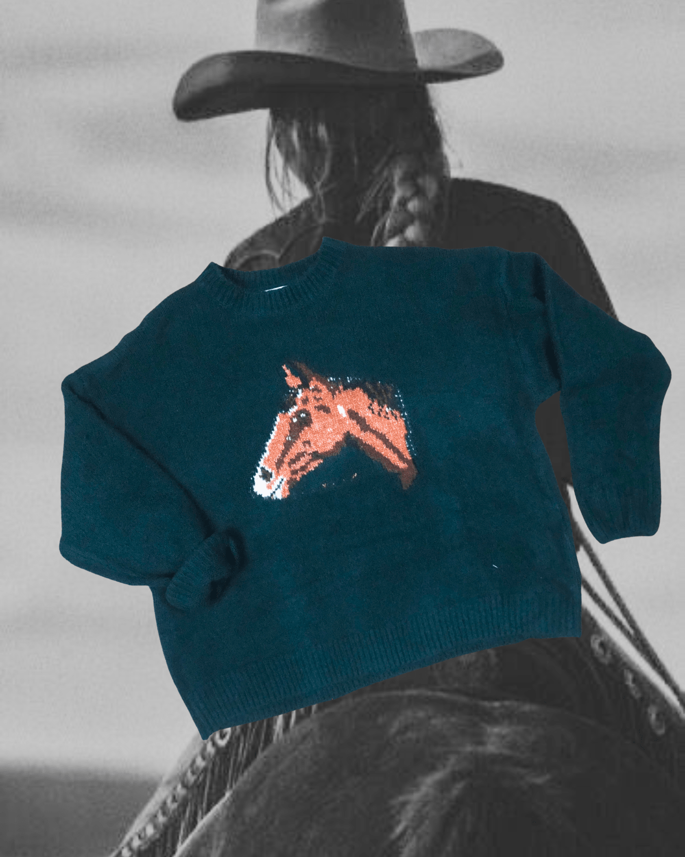 Forest Green Horse Sweater - Intrigue Ink Visit Bozeman, Unique Shopping Boutique in Montana, Work from Home Clothes for Women