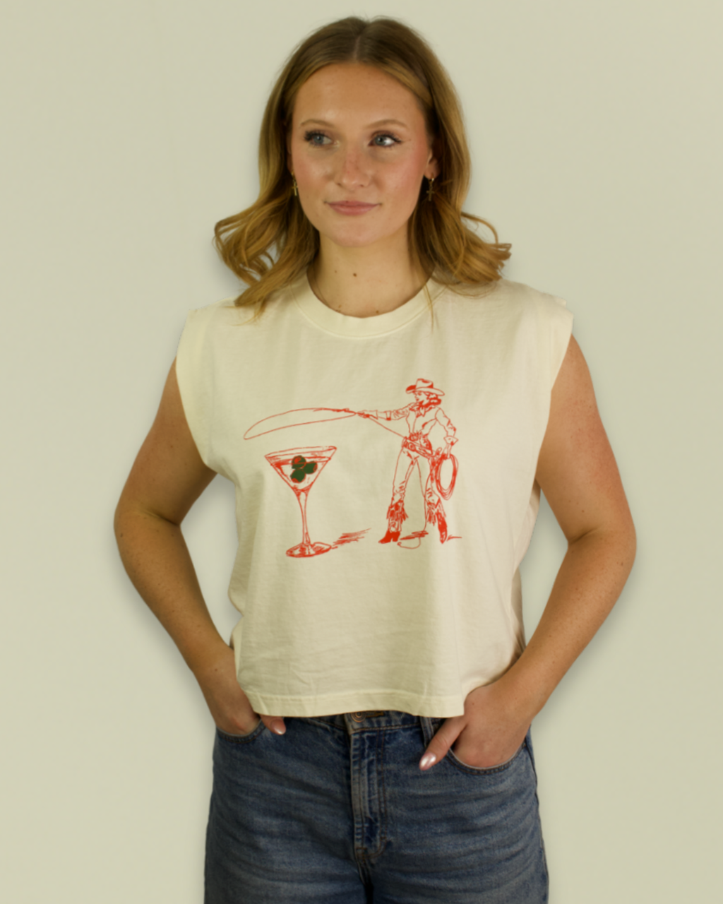 "Montana Martini" Muscle Tank in Blue