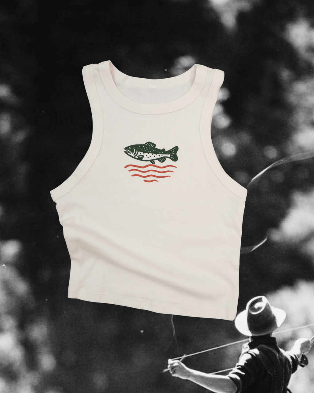 "Wild Trout" Crop Tank - Intrigue Ink Visit Bozeman, Unique Shopping Boutique in Montana, Work from Home Clothes for Women