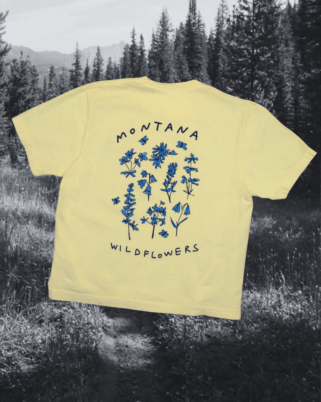 "Montana Meadow" Crop Tee - Intrigue Ink Visit Bozeman, Unique Shopping Boutique in Montana, Work from Home Clothes for Women