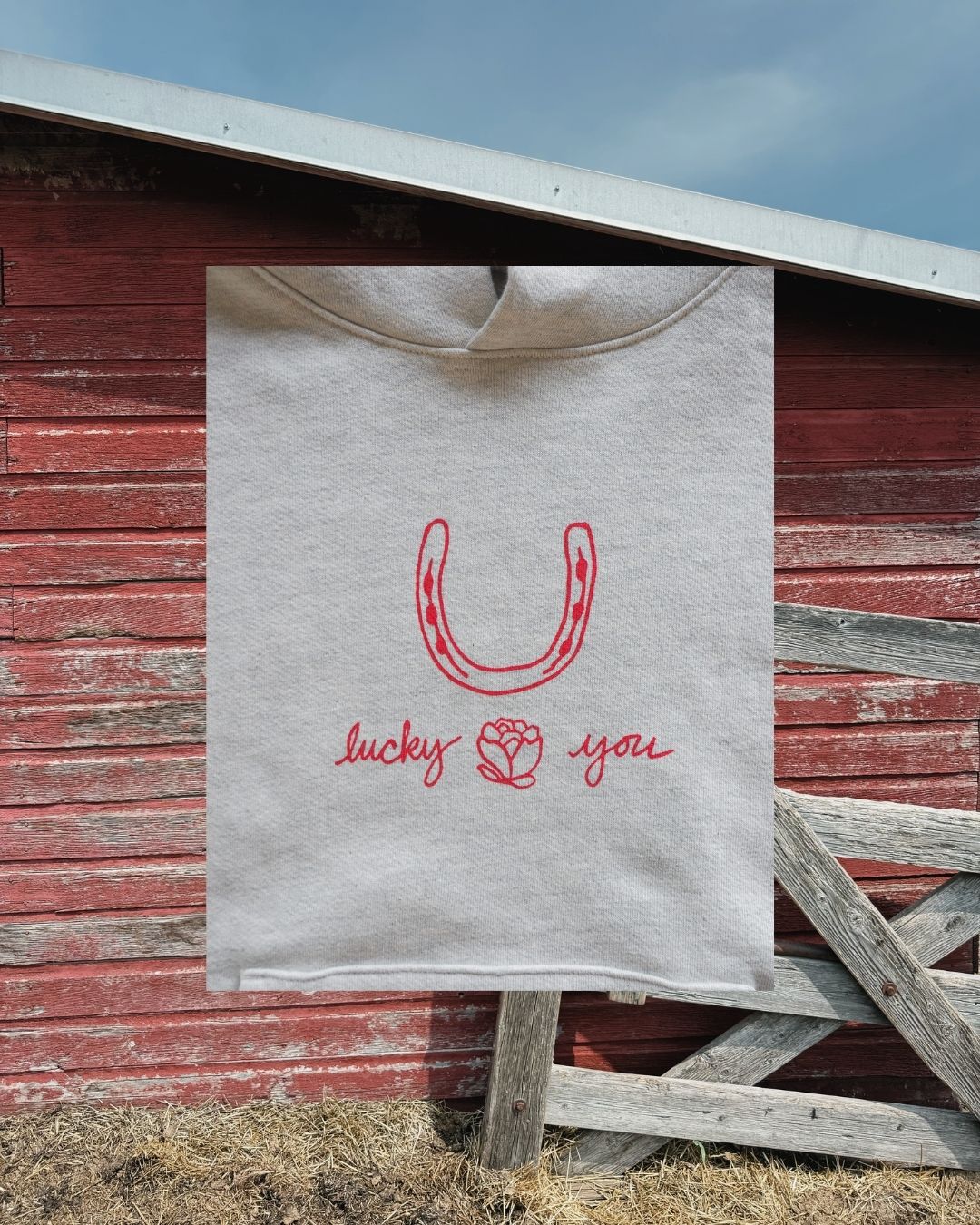 "Lucky You" Grey Hoodie - Intrigue Ink Visit Bozeman, Unique Shopping Boutique in Montana, Work from Home Clothes for Women