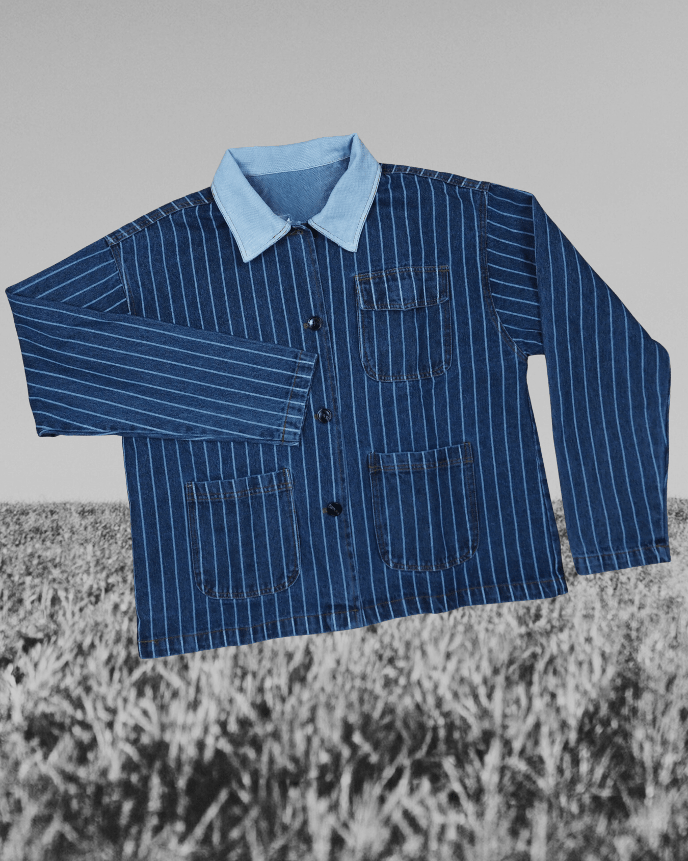 Stripe Denim Barn Jacket - Intrigue Ink Visit Bozeman, Unique Shopping Boutique in Montana, Work from Home Clothes for Women