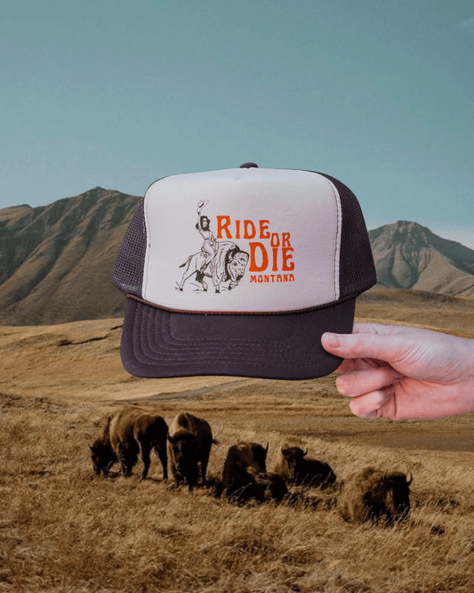Ride or Die Brown & Orange Trucker Hat