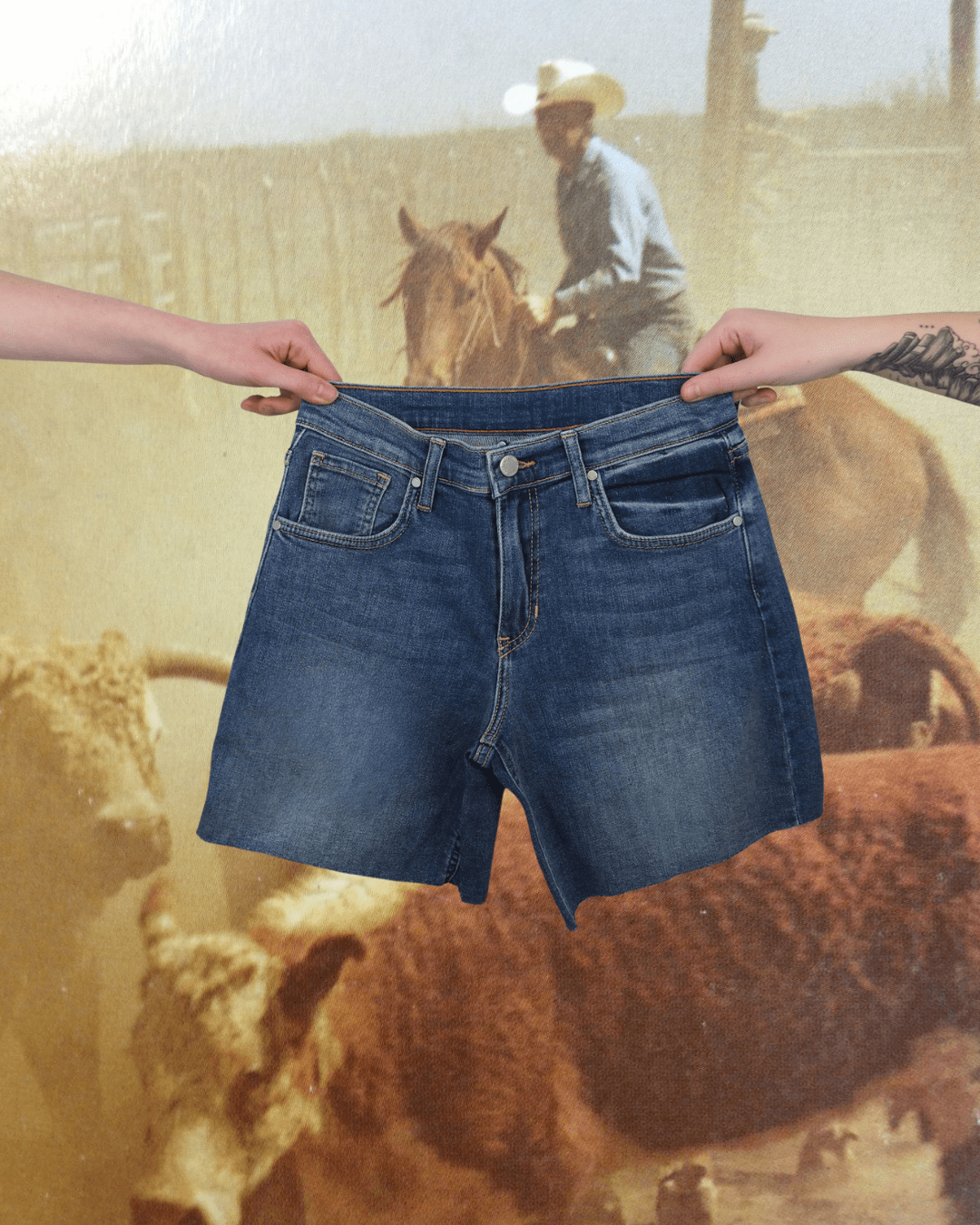 Medium Denim Bermuda Short - Intrigue Ink Visit Bozeman, Unique Shopping Boutique in Montana, Work from Home Clothes for Women