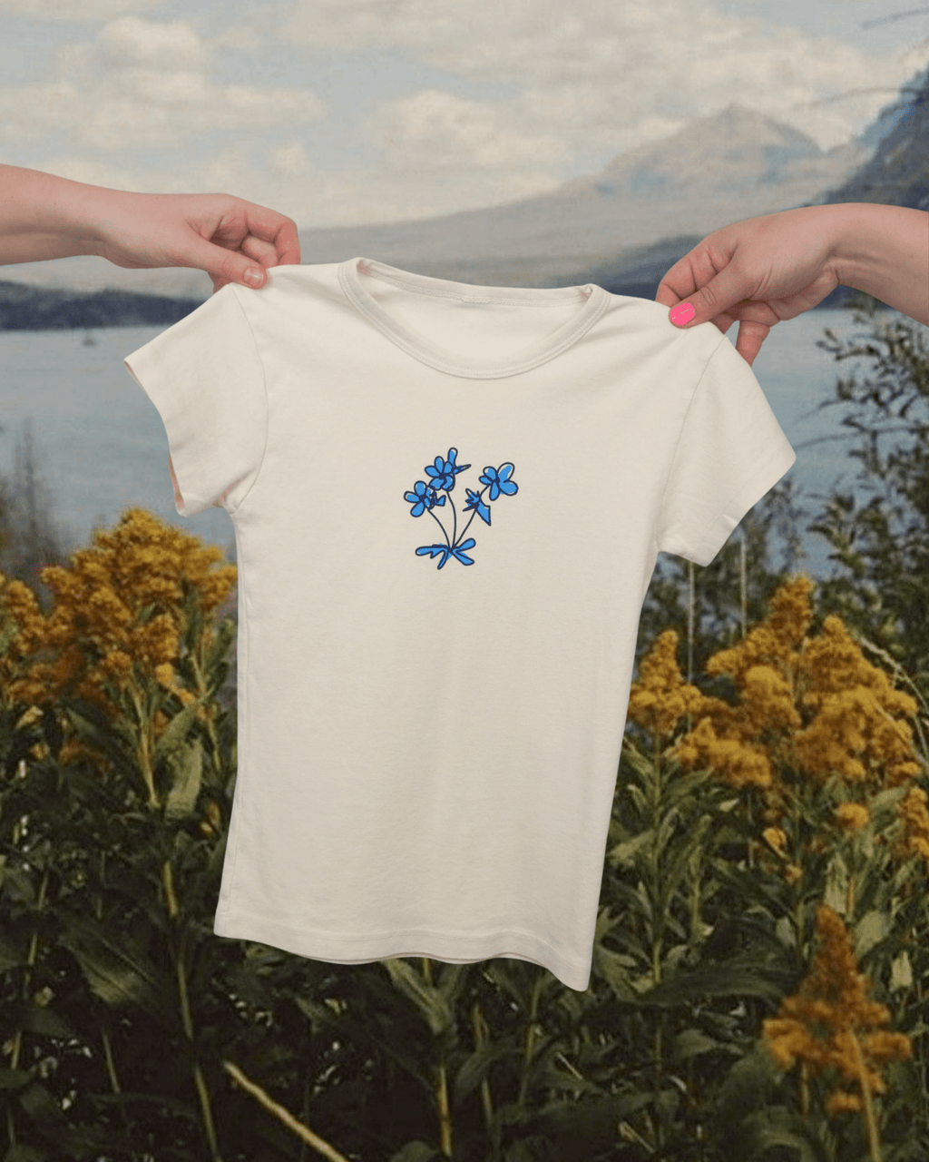 "Montana Meadow" Baby Tee - Intrigue Ink Visit Bozeman, Unique Shopping Boutique in Montana, Work from Home Clothes for Women