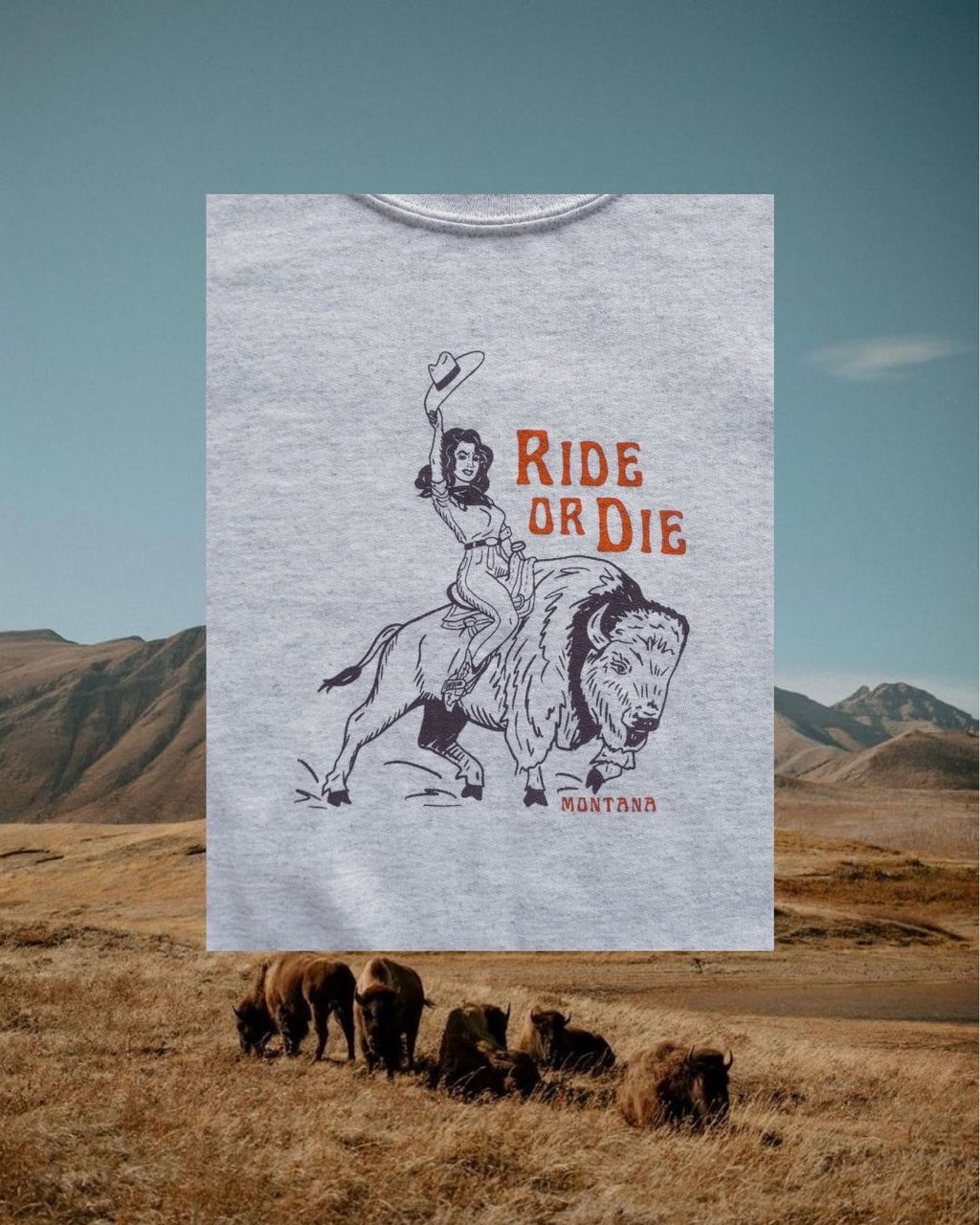 Ride or Die Light Grey Pullover - Intrigue Ink Visit Bozeman, Unique Shopping Boutique in Montana, Work from Home Clothes for Women