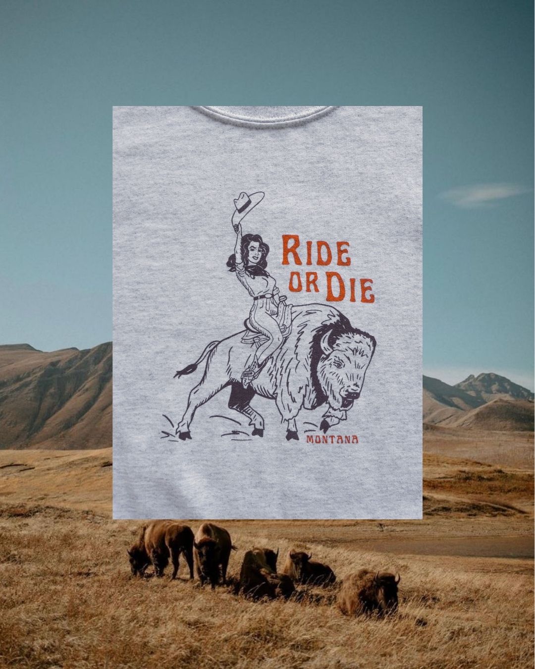 Ride or Die Light Grey Pullover - Intrigue Ink Visit Bozeman, Unique Shopping Boutique in Montana, Work from Home Clothes for Women
