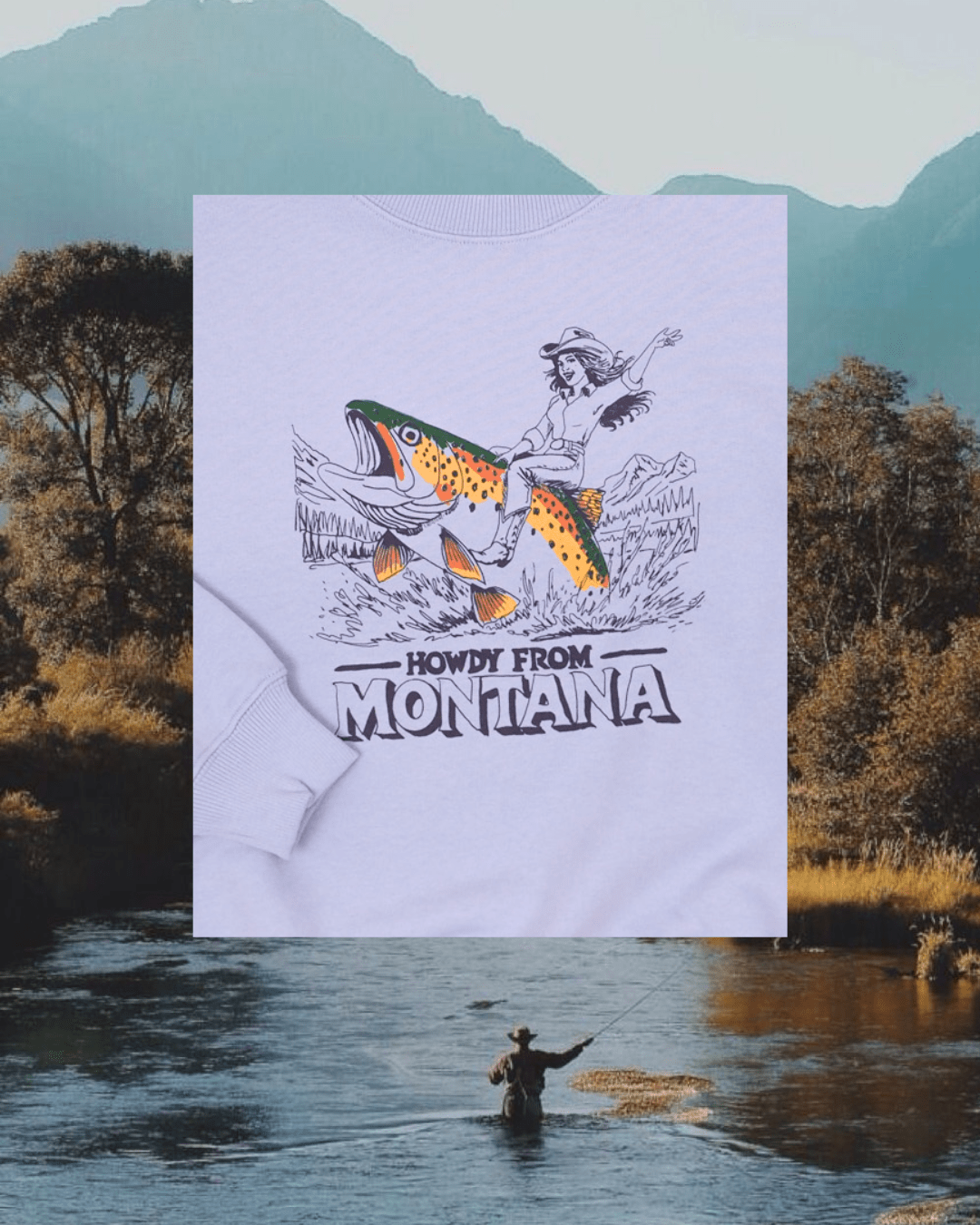 "Howdy from Montana" Pullover in Lavender - Intrigue Ink Visit Bozeman, Unique Shopping Boutique in Montana, Work from Home Clothes for Women