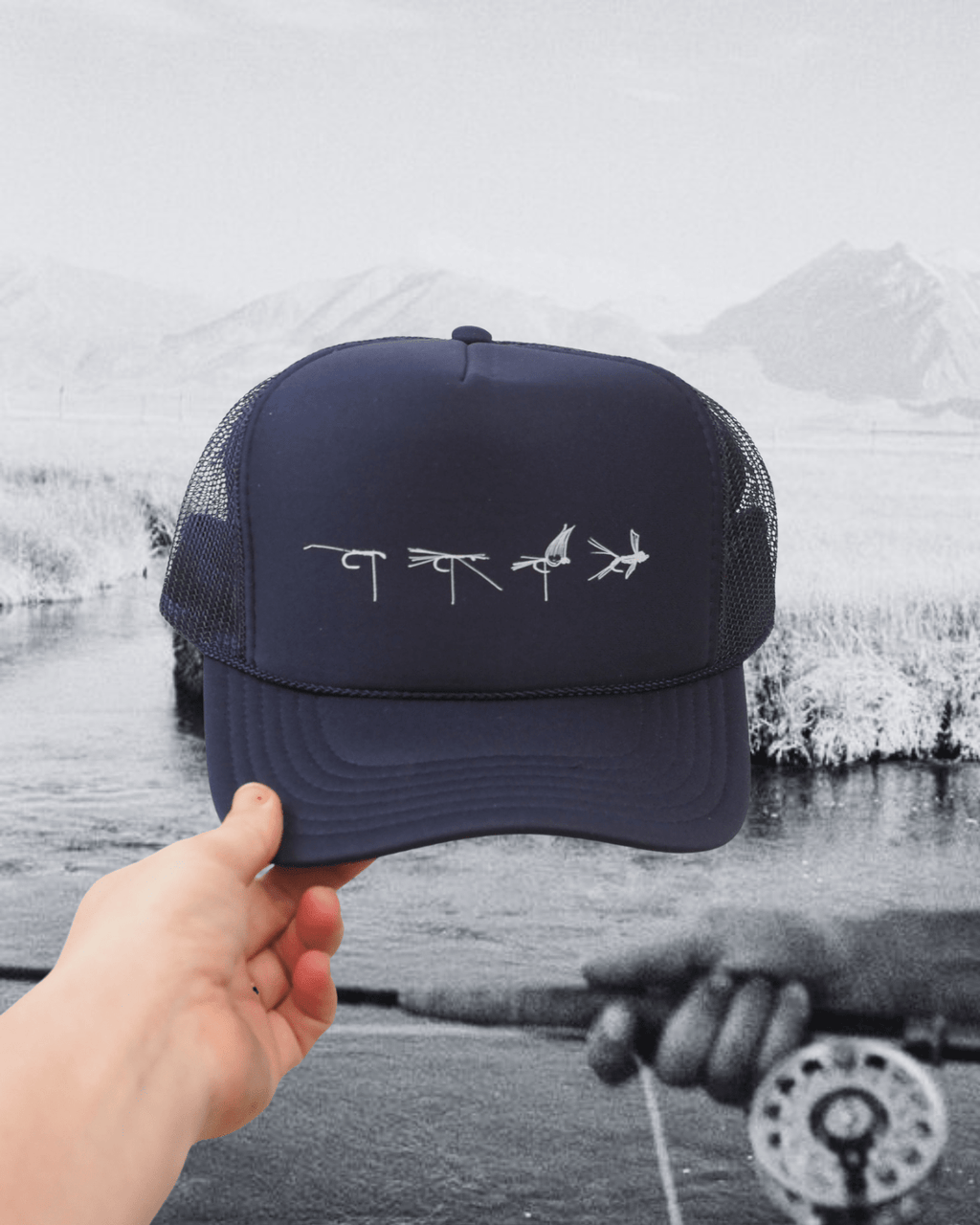 "Fly Tie" Trucker Hat - Intrigue Ink Visit Bozeman, Unique Shopping Boutique in Montana, Work from Home Clothes for Women