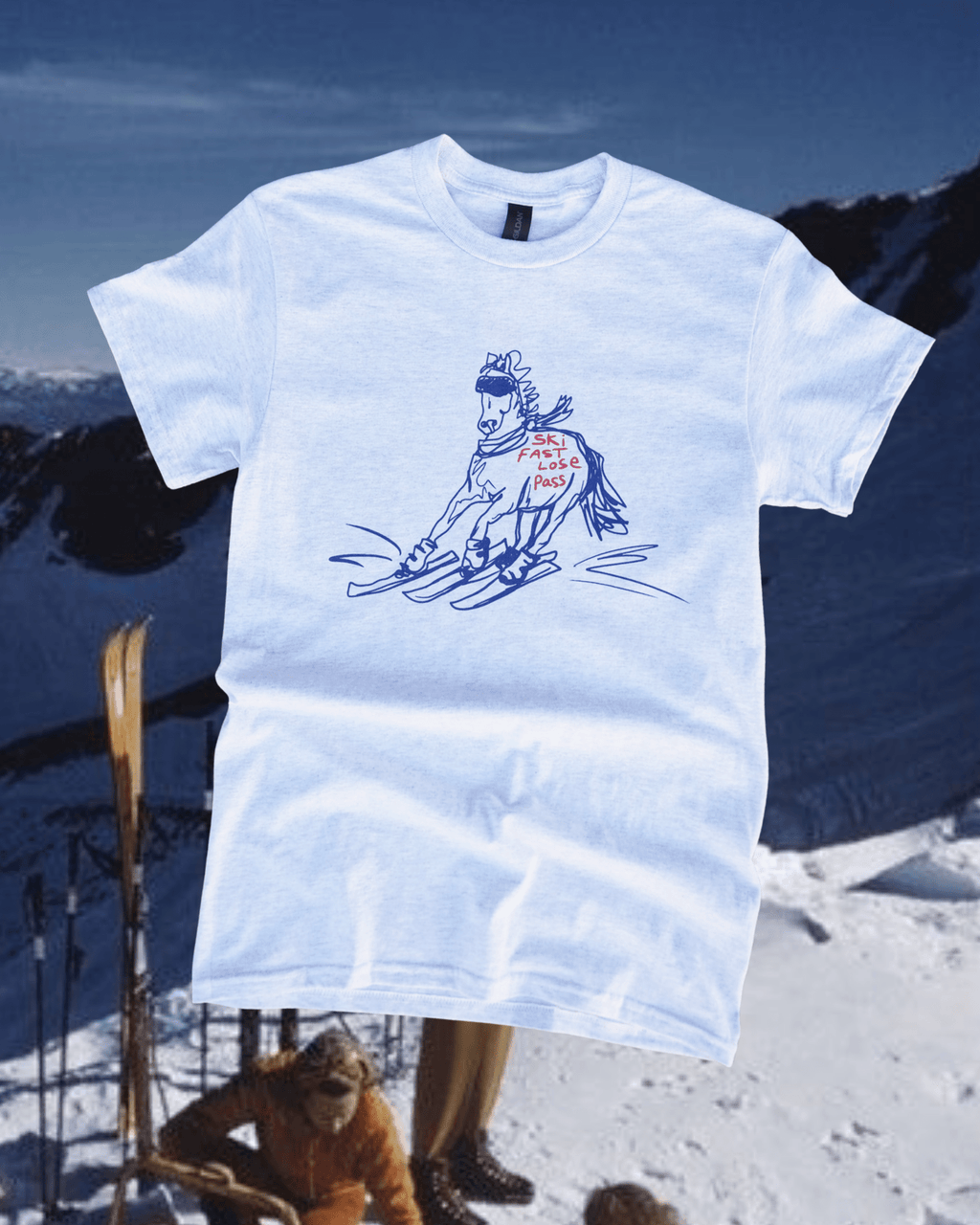 "Ski Fast" Tee in Grey - Intrigue Ink Visit Bozeman, Unique Shopping Boutique in Montana, Work from Home Clothes for Women