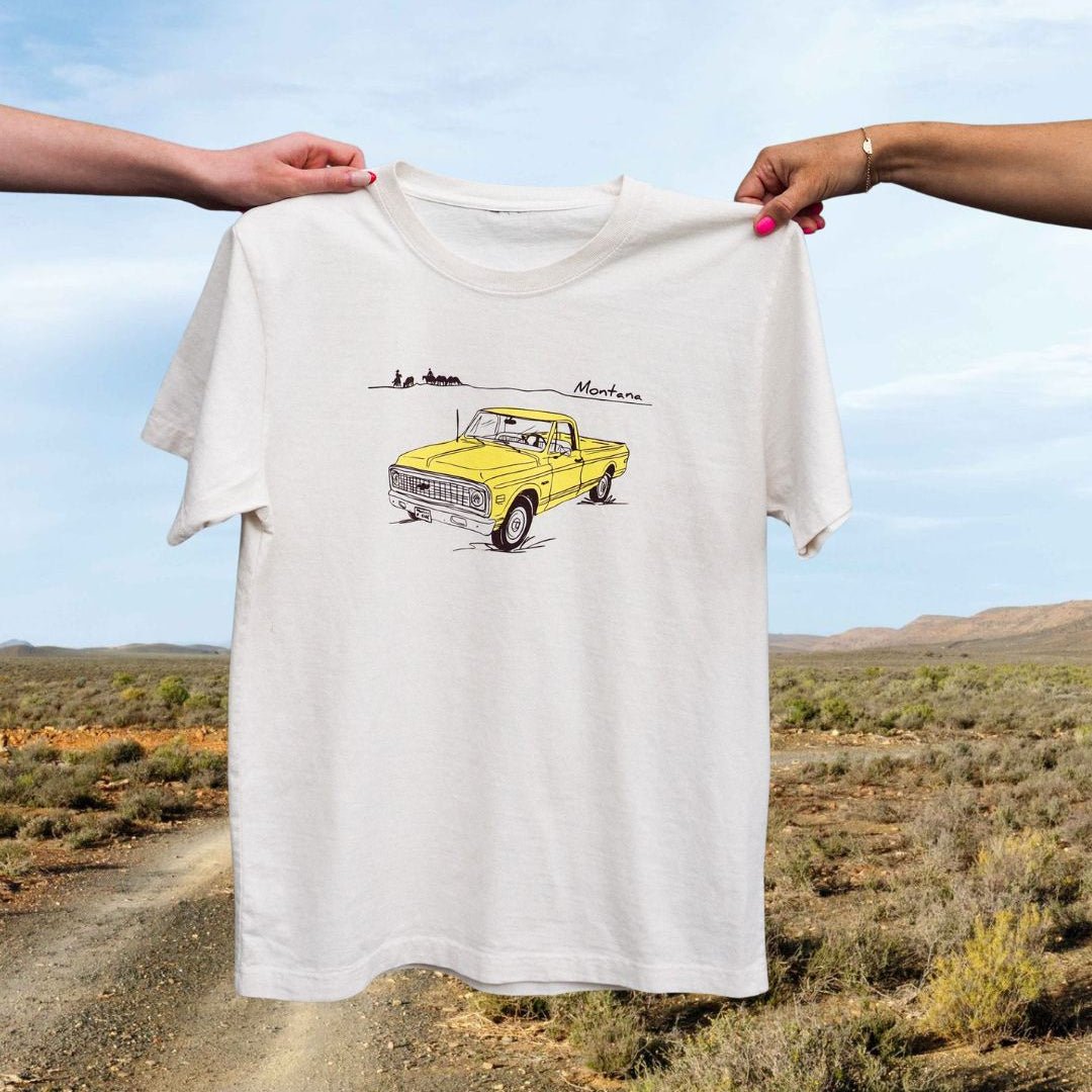 "Montana Chevy" Heavy Tee - Intrigue Ink Visit Bozeman, Unique Shopping Boutique in Montana, Work from Home Clothes for Women