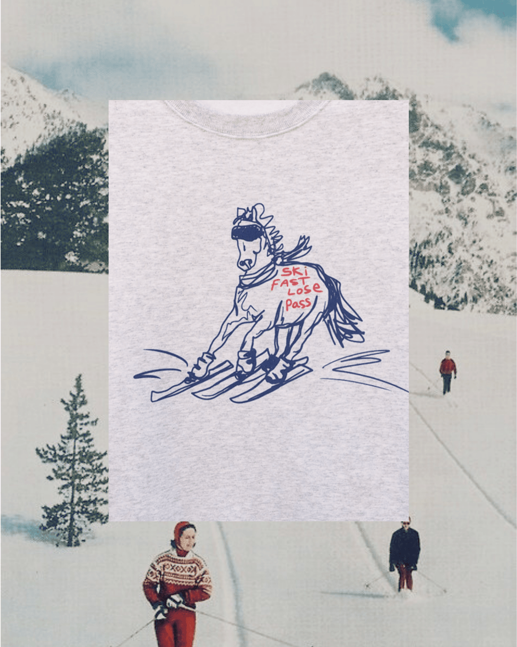 "Ski Fast" Pullover in Grey - Intrigue Ink Visit Bozeman, Unique Shopping Boutique in Montana, Work from Home Clothes for Women