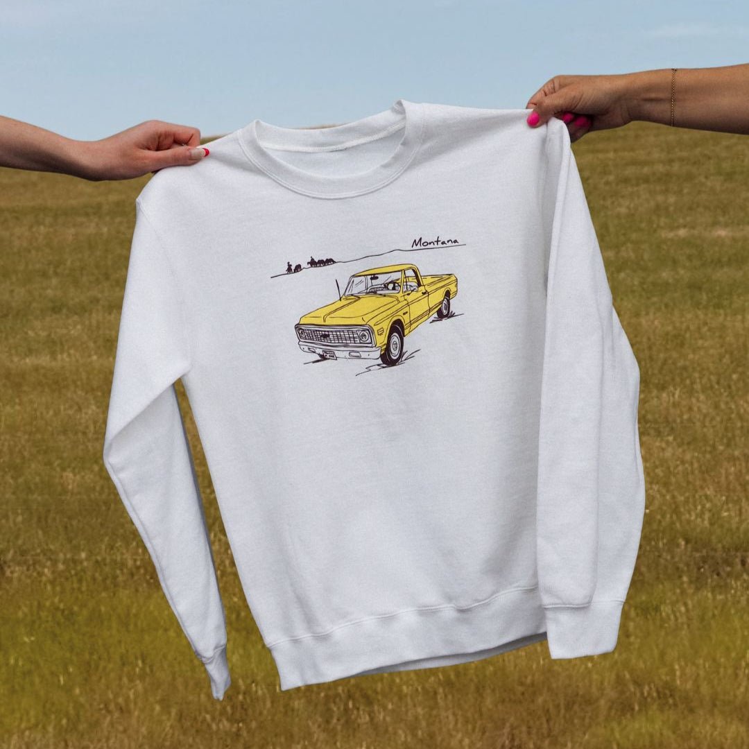 "Montana Chevy" Pullover - Intrigue Ink Visit Bozeman, Unique Shopping Boutique in Montana, Work from Home Clothes for Women