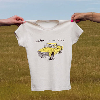 "Montana Chevy" Baby Tee - Intrigue Ink Visit Bozeman, Unique Shopping Boutique in Montana, Work from Home Clothes for Women