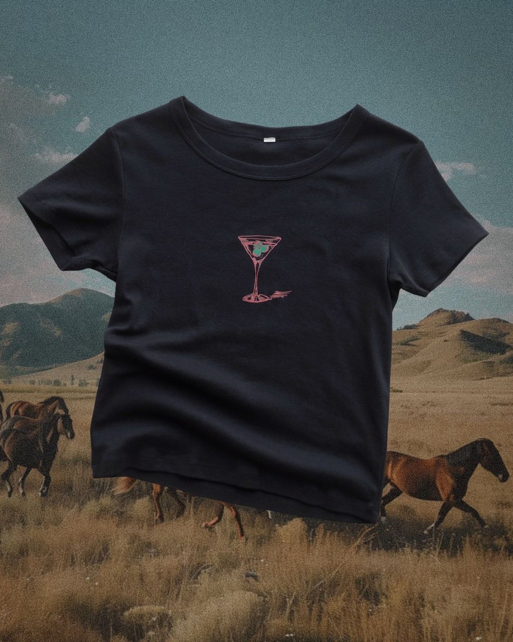 "Montana Martini" Baby Rib Tee - Intrigue Ink Visit Bozeman, Unique Shopping Boutique in Montana, Work from Home Clothes for Women