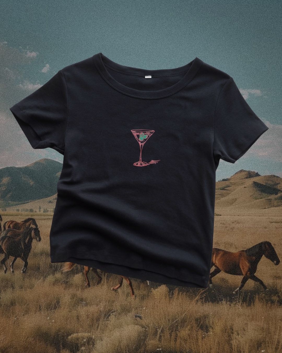 "Montana Martini" Baby Rib Tee - Intrigue Ink Visit Bozeman, Unique Shopping Boutique in Montana, Work from Home Clothes for Women