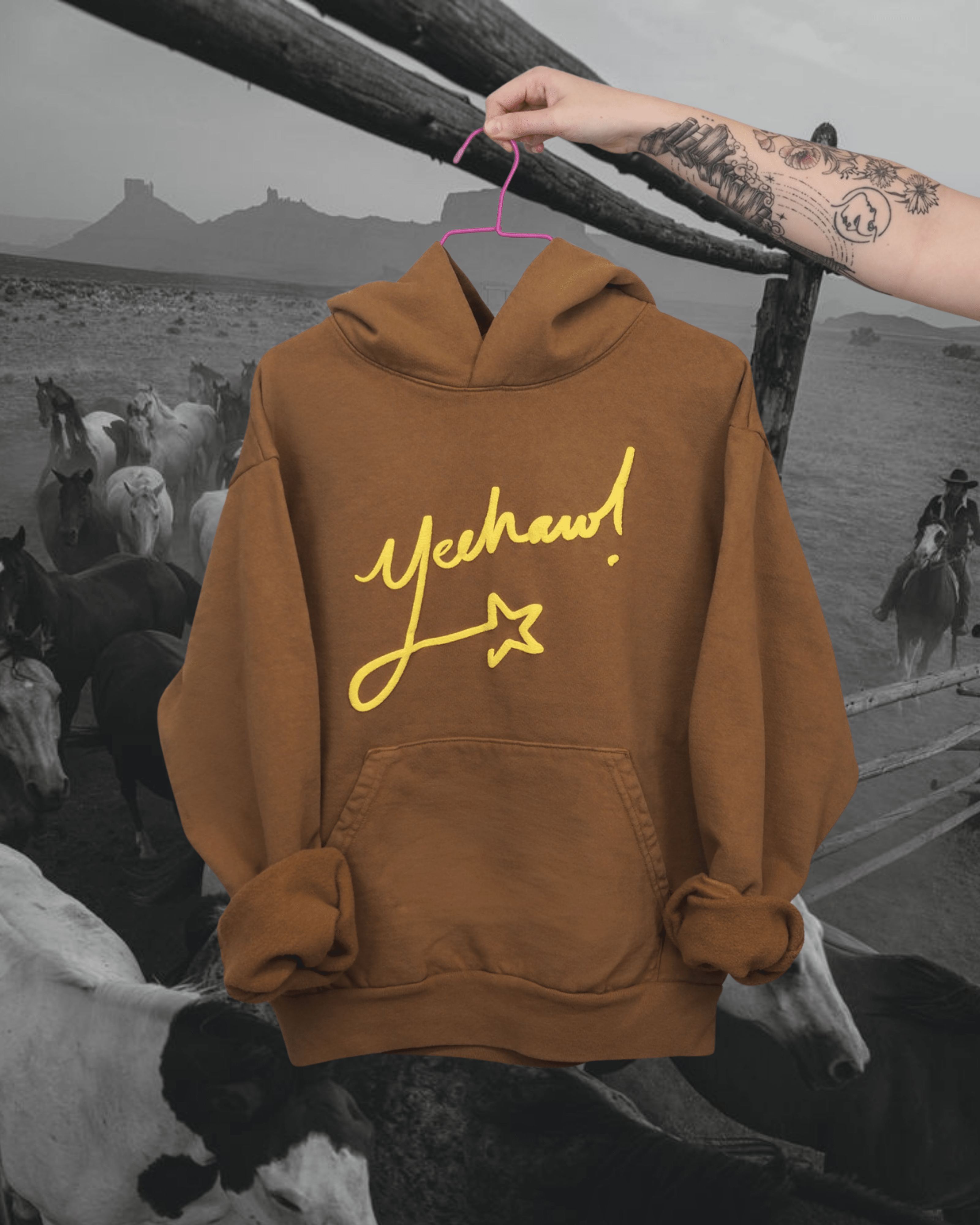 "Yeehaw" Hoodie - Intrigue Ink Visit Bozeman, Unique Shopping Boutique in Montana, Work from Home Clothes for Women