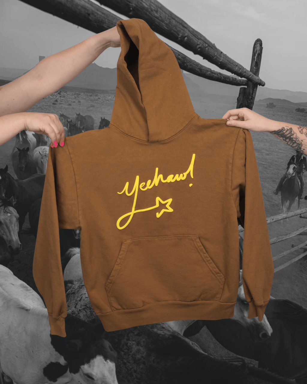 "Yeehaw" Hoodie - Intrigue Ink Visit Bozeman, Unique Shopping Boutique in Montana, Work from Home Clothes for Women