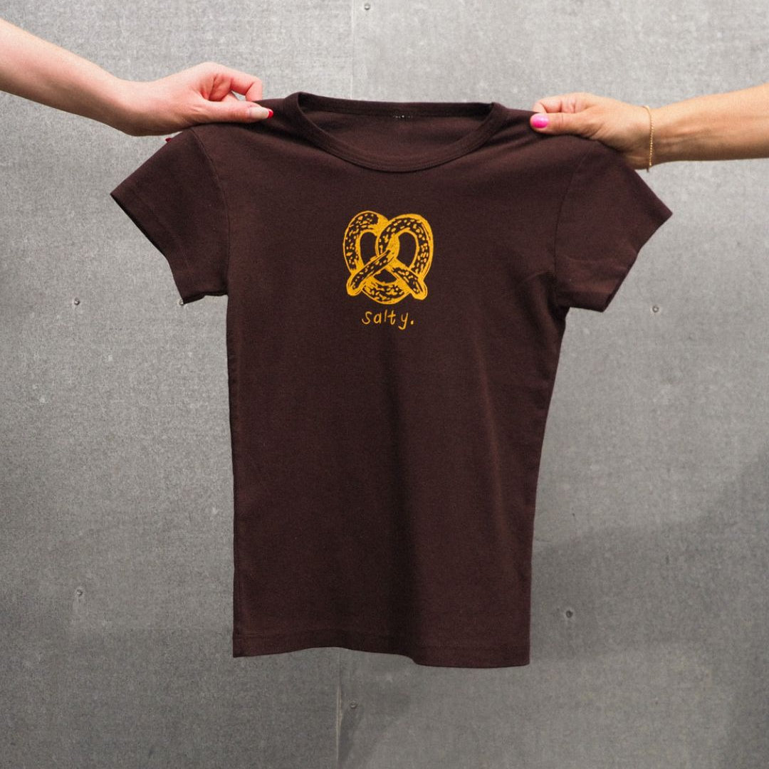 "Salty" Chocolate Baby Tee - Intrigue Ink Visit Bozeman, Unique Shopping Boutique in Montana, Work from Home Clothes for Women
