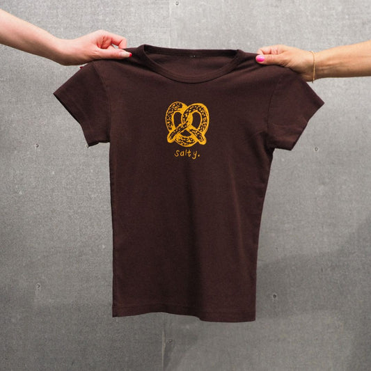 "Salty" Chocolate Baby Tee - Intrigue Ink Visit Bozeman, Unique Shopping Boutique in Montana, Work from Home Clothes for Women