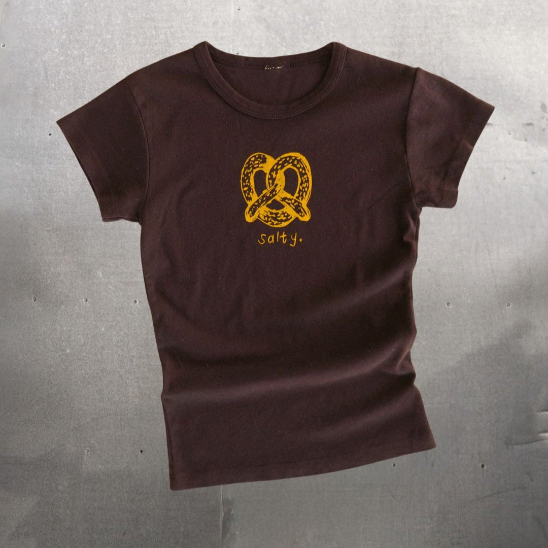 "Salty" Chocolate Baby Tee - Intrigue Ink Visit Bozeman, Unique Shopping Boutique in Montana, Work from Home Clothes for Women