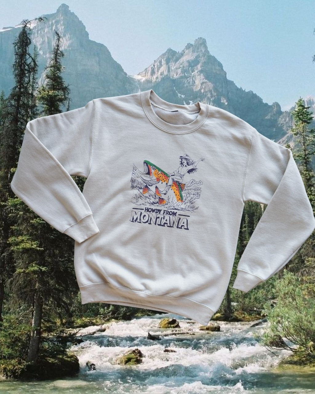 "Howdy From Montana" Pullover - Intrigue Ink Visit Bozeman, Unique Shopping Boutique in Montana, Work from Home Clothes for Women