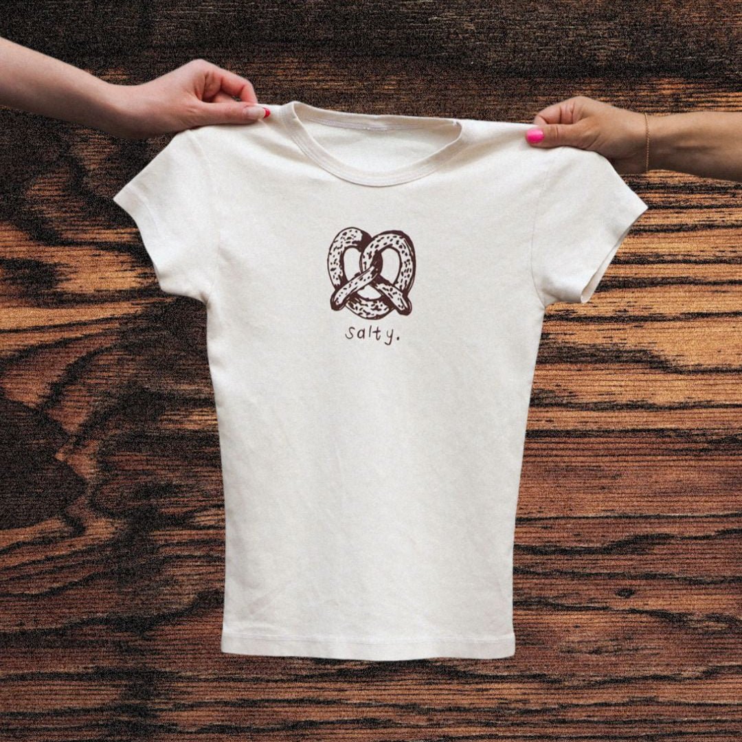 "Salty" Ivory Baby Tee - Intrigue Ink Visit Bozeman, Unique Shopping Boutique in Montana, Work from Home Clothes for Women
