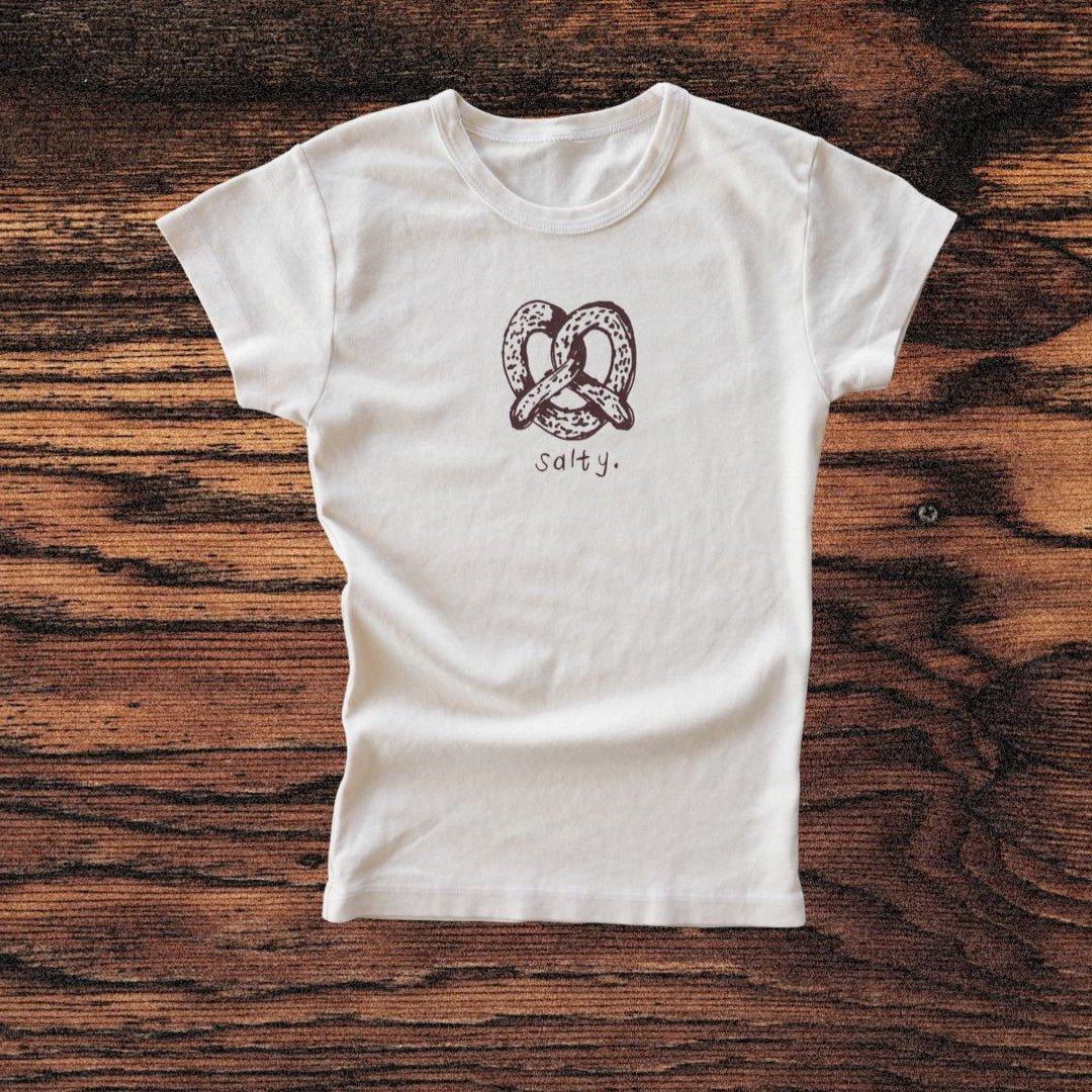 "Salty" Ivory Baby Tee - Intrigue Ink Visit Bozeman, Unique Shopping Boutique in Montana, Work from Home Clothes for Women