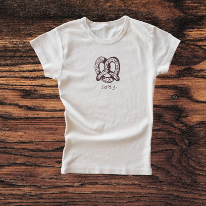 "Salty" Ivory Baby Tee - Intrigue Ink Visit Bozeman, Unique Shopping Boutique in Montana, Work from Home Clothes for Women